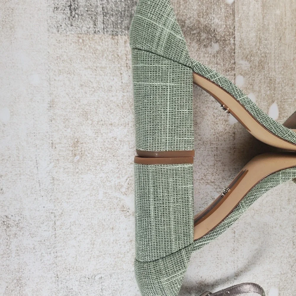 Sam Edelman DanieIIa Womens Heel Sandals Sz 8 M Soft Jade Ankle Strap Block Heel